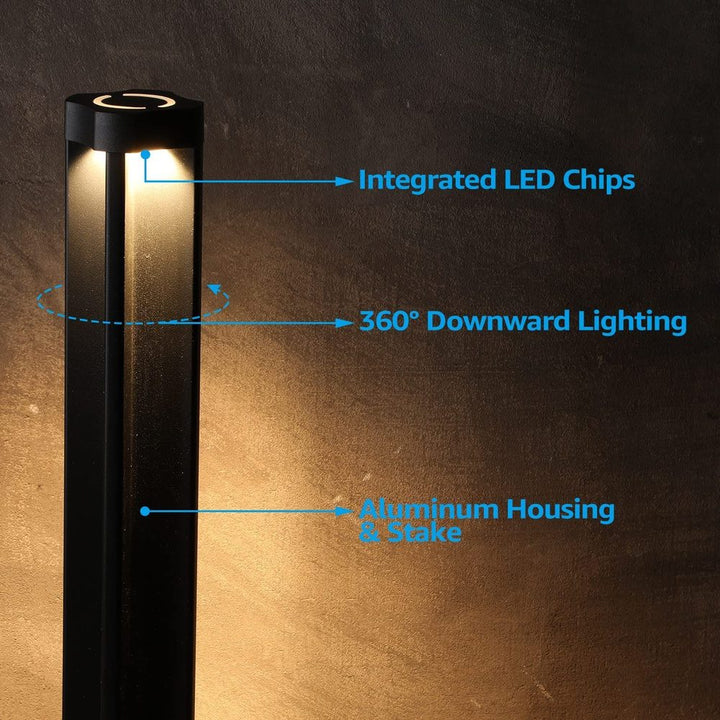 Outdoor Landscape Lighting LED 12V Low Voltage ALP14 6-Pack 4W 3000K Warm White Integrated LED 12V Low Voltage Pathway Lighting Package, AC/DC Landscape Driveway Lights