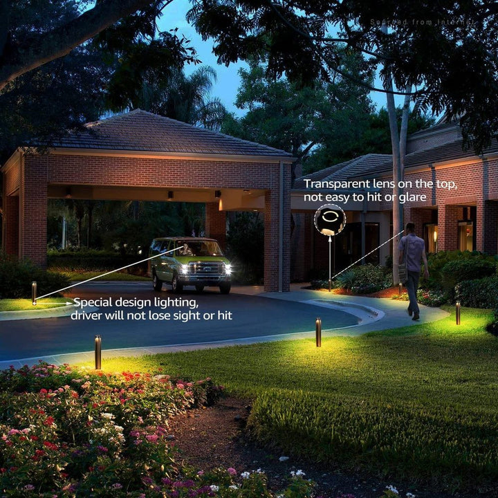 Outdoor Landscape Lighting LED 12V Low Voltage ALP14 12-Pack 4W 3000K Warm White Integrated LED 12V Low Voltage Pathway Lighting Package, AC/DC Landscape Driveway Lights