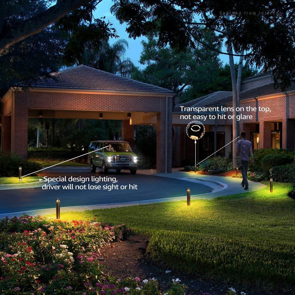 Outdoor Landscape Lighting LED 12V Low Voltage ALP14 6-Pack 4W 3000K Warm White Integrated LED 12V Low Voltage Pathway Lighting Package, AC/DC Landscape Driveway Lights