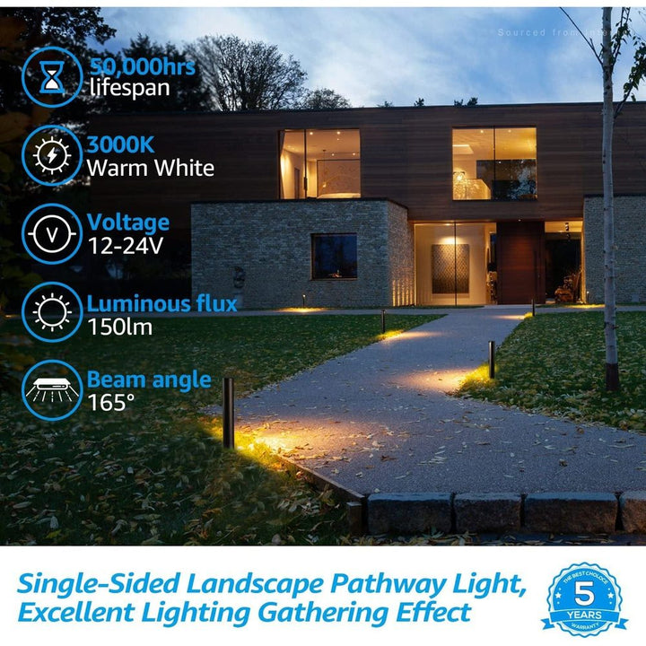 Outdoor Landscape Lighting LED 12V Low Voltage ALP16 6- and 12-Pack 5W 5CCT 1800K/2700K/3500K/4000K/5000K Integrated LED Landscape Pathway Light Package, 12V Low Voltage Side Lit Path Lights