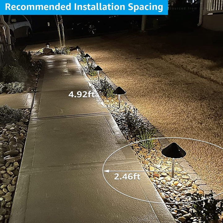 Outdoor Landscape Lighting LED 12V Low Voltage ALP49 4- and 12-Pack 3W 3000K Warm White Integrated LED Low Voltage Cast Aluminum Landscape Pathway Lights Package, Driveway Walkway Light