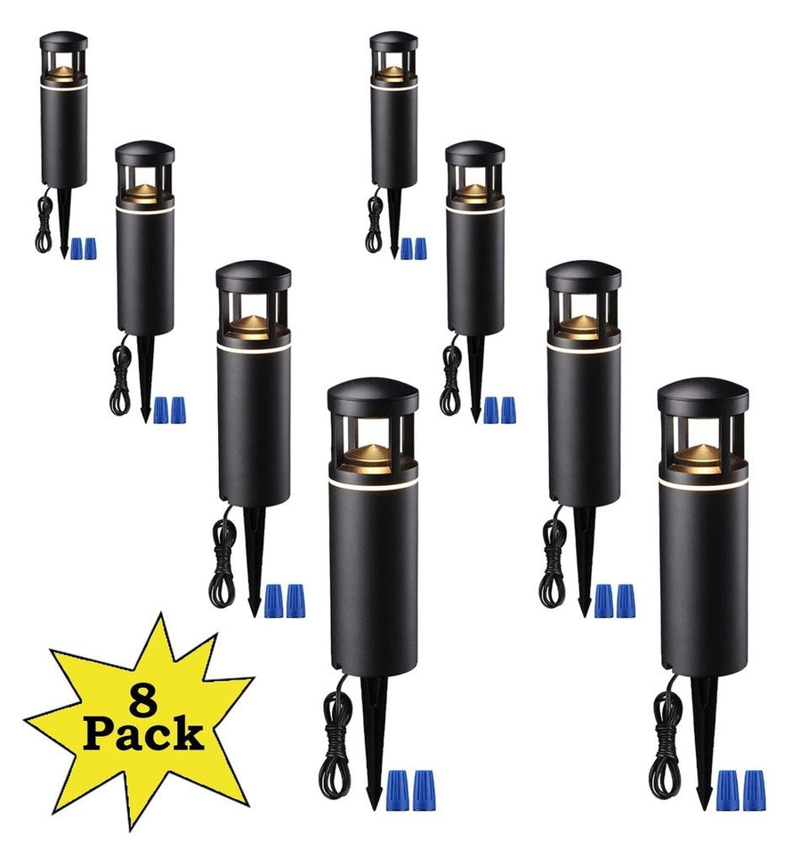 Outdoor Landscape Lighting LED 12V Low Voltage ALP59 8-Pack 3000K Warm White Integrated LED Low Voltage Pathway Lights Package, Outdoor Landscape Lighting, Aluminum Housing, 5W 12V AC/DC Path Lights for Driveway, Garden, Lawn, IP65 Waterproof, 3000K Warm White