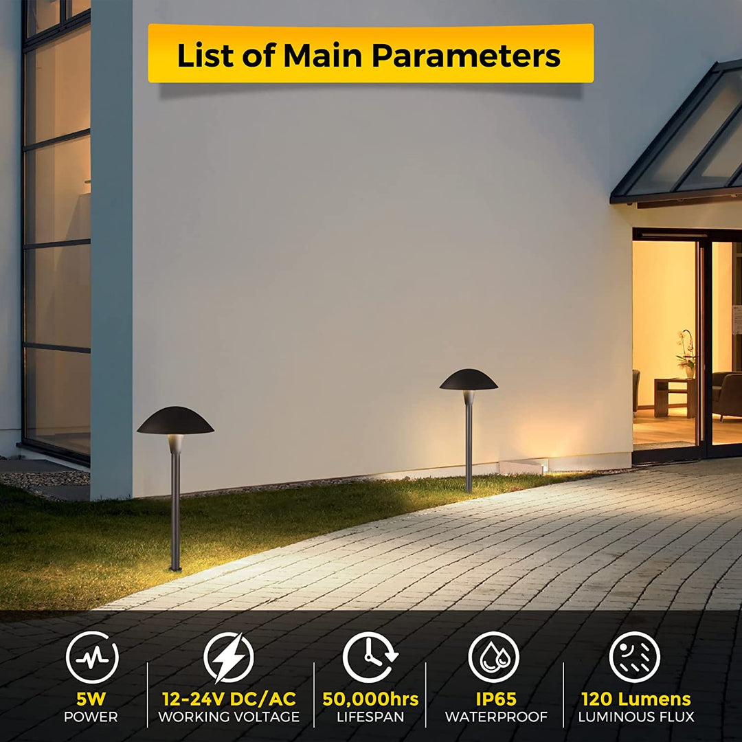 Outdoor Landscape Lighting LED 12V Low Voltage ALPCC06 6- and 12-Pack 5W 3CCT LED Landscape Pathway Light Package, 12V Low Voltage Modern Path Lights