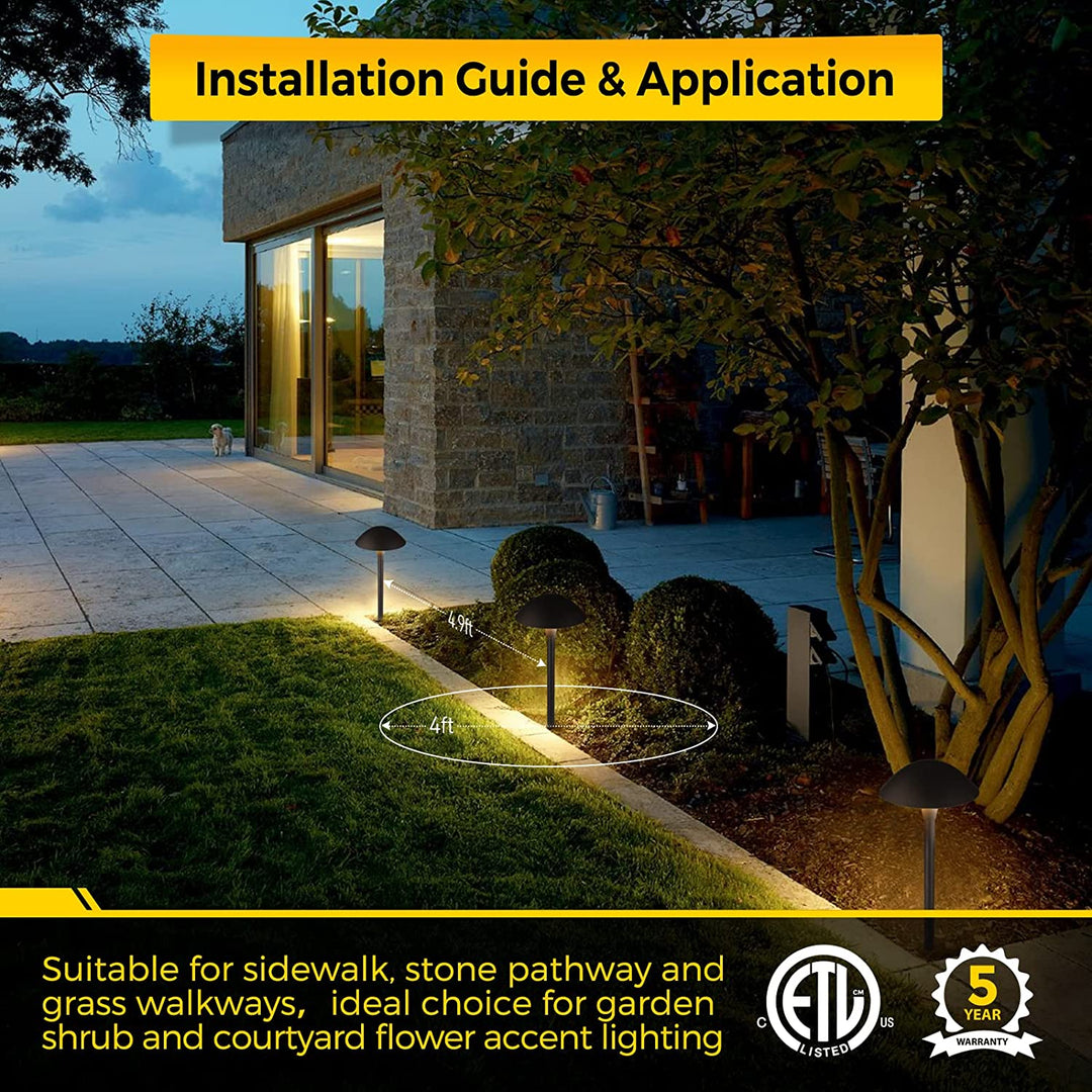 Outdoor Landscape Lighting LED 12V Low Voltage ALPCC06 6- and 12-Pack 5W 3CCT LED Landscape Pathway Light Package, 12V Low Voltage Modern Path Lights