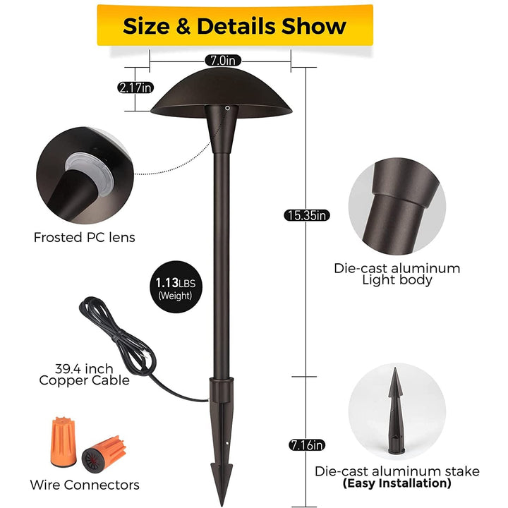 Outdoor Landscape Lighting LED 12V Low Voltage ALPCC06 6- and 12-Pack 5W 3CCT LED Landscape Pathway Light Package, 12V Low Voltage Modern Path Lights