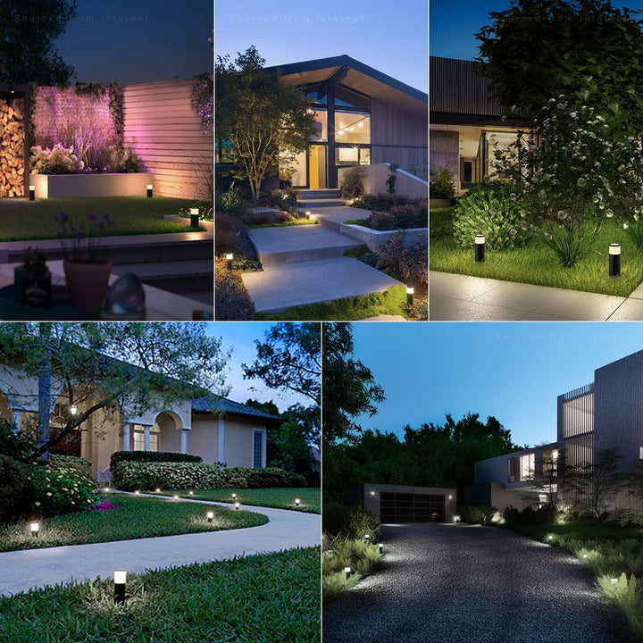 Outdoor Landscape Lighting LED 12V Low Voltage ALPCC08 8-Pack 4.5W 5CCT LED Landscape Pathway Light Package, 12V Low Voltage Modern Path Lights