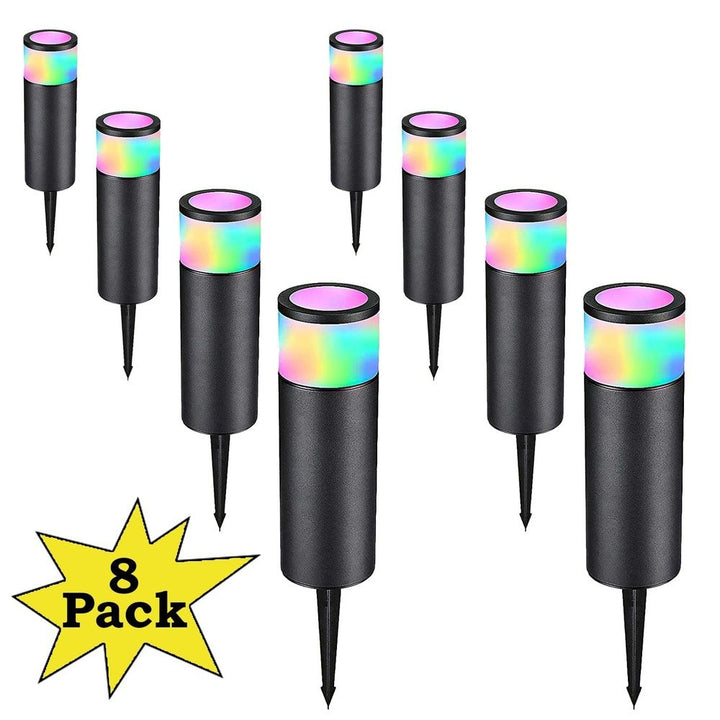 Outdoor Landscape Lighting LED 12V Low Voltage ALPR08 8-Pack RGB LED Landscape Pathway Lights Package, 4.5W Low Voltage 12V Bollard Outdoor Landscape Lighting