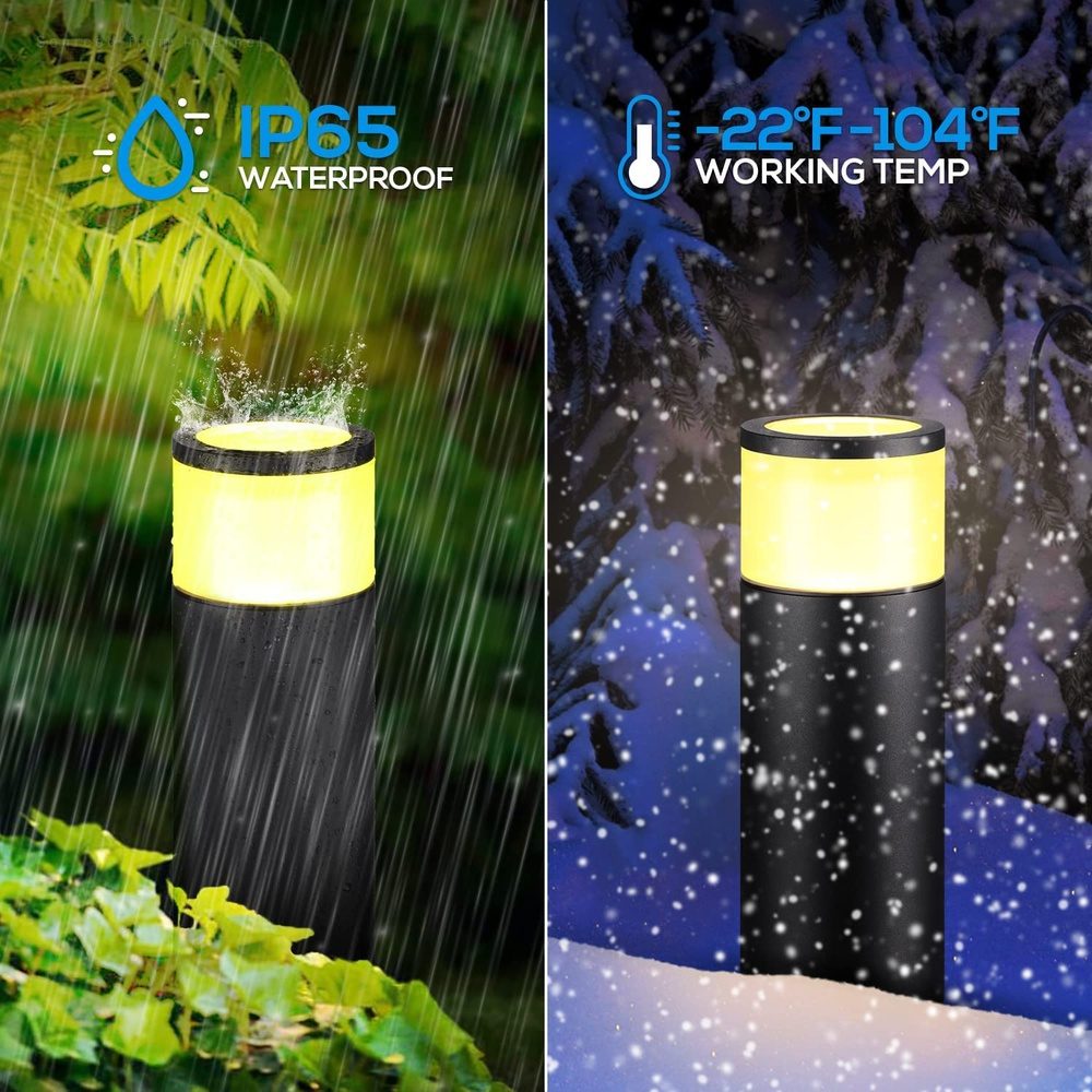 Outdoor Landscape Lighting LED 12V Low Voltage ALPR08 8-Pack RGB LED Landscape Pathway Lights Package, 4.5W Low Voltage 12V Bollard Outdoor Landscape Lighting