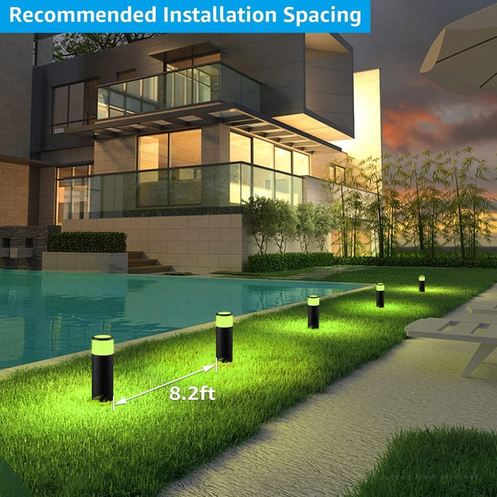 Outdoor Landscape Lighting LED 12V Low Voltage ALPR08 8-Pack RGB LED Landscape Pathway Lights Package, 4.5W Low Voltage 12V Bollard Outdoor Landscape Lighting