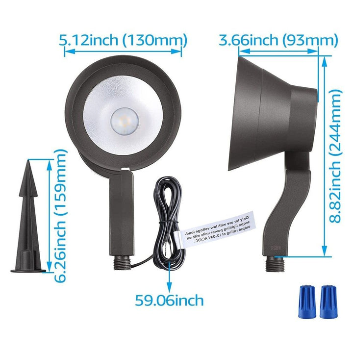 Outdoor Landscape Lighting LED 12V Low Voltage ALSR03 4-Pack RGB LED Landscape Spotlights Package, 12W Low Voltage 12V Directional Outdoor Landscape Lighting