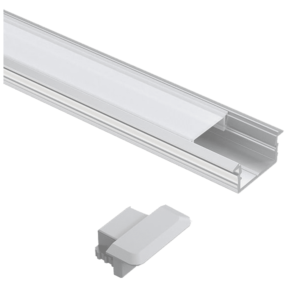 Outdoor Landscape Lighting LED 12V Low Voltage AP44M 8 ft Aluminum Channel Flush Mount 0.70″(W) x 0.31″(H) for LED Strip Lights | 10 Pack Silver