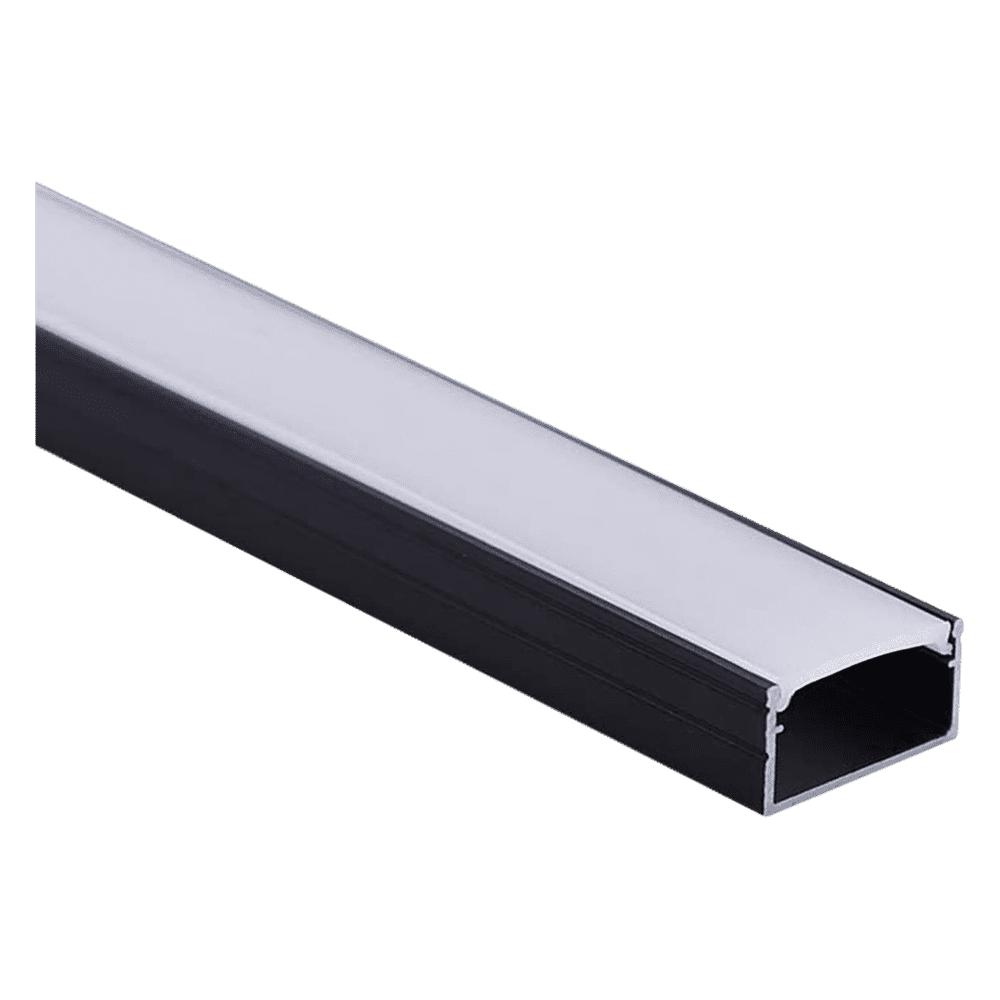 Outdoor Landscape Lighting LED 12V Low Voltage AP46M 8 ft Aluminum Channel Surface Mount 0.59″(W) x 0.31″(H) for LED Strip Lights | 10 Pack Black