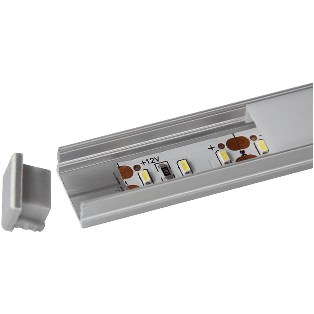 Outdoor Landscape Lighting LED 12V Low Voltage AP46M 8 ft Aluminum Channel Surface Mount 0.59″(W) x 0.31″(H) for LED Strip Lights | 10 Pack