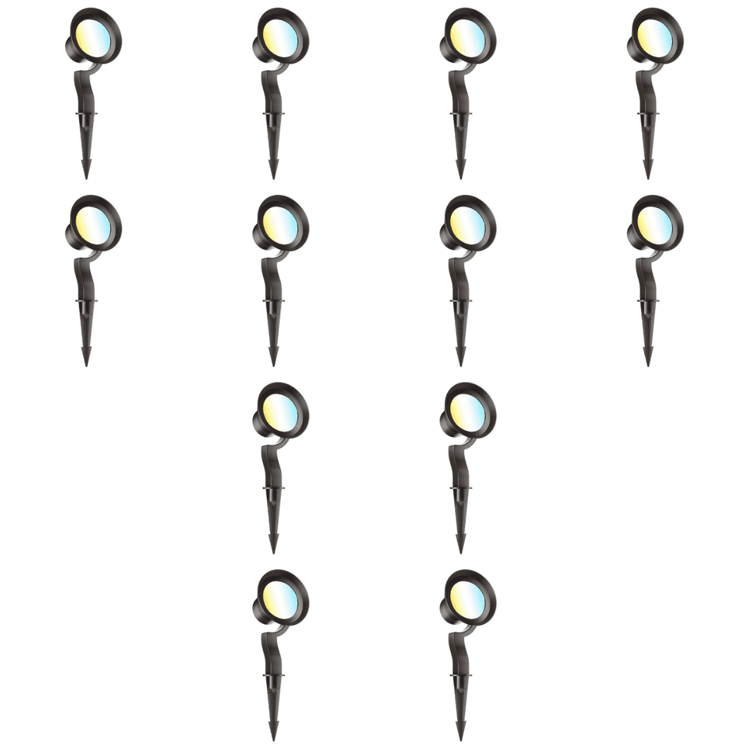 Outdoor Landscape Lighting LED 12V Low Voltage CCDA95 7W LED 4x/8x/12x Package 3CCT 12V Low Voltage Wide Beam Directional Outdoor Landscape Lighting Aluminum Spotlight 12 Pack