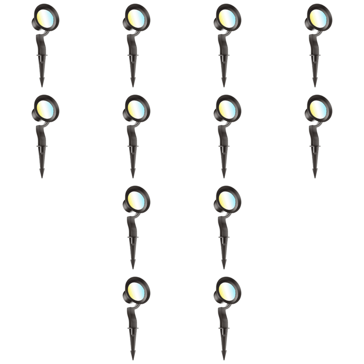 Outdoor Landscape Lighting LED 12V Low Voltage CCDA95 7W LED 4x/8x/12x Package 3CCT 12V Low Voltage Wide Beam Directional Outdoor Landscape Lighting Aluminum Spotlight 12 Pack