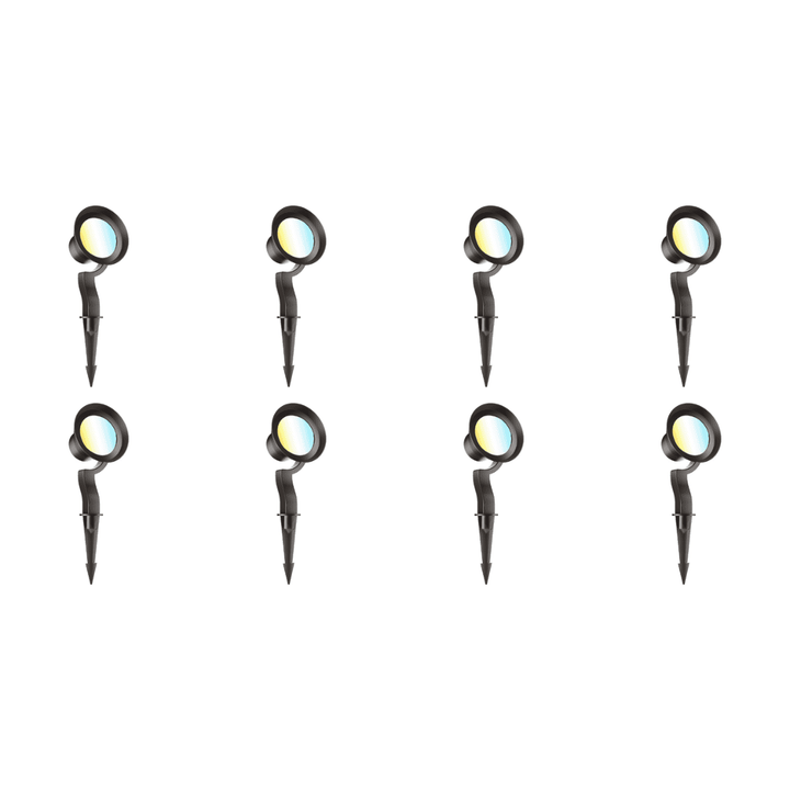 Outdoor Landscape Lighting LED 12V Low Voltage CCDA95 7W LED 4x/8x/12x Package 3CCT 12V Low Voltage Wide Beam Directional Outdoor Landscape Lighting Aluminum Spotlight 8 Pack