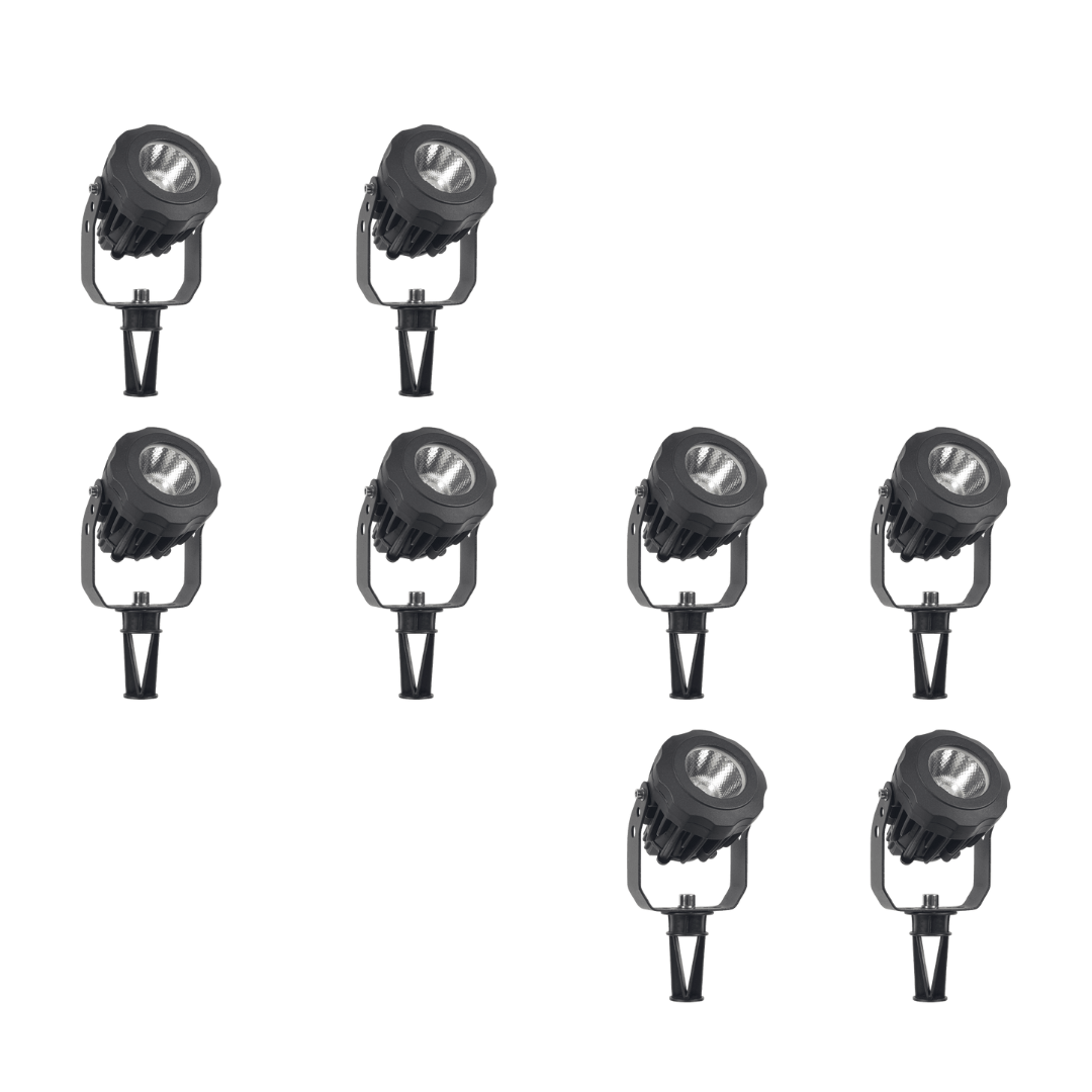 Outdoor Landscape Lighting LED 12V Low Voltage CD12 4x/8x/12x Package 12W 3000K Warm White LED Outdoor Aluminum Spotlight Directional Narrow Beam Angle Lighting 8 Pack