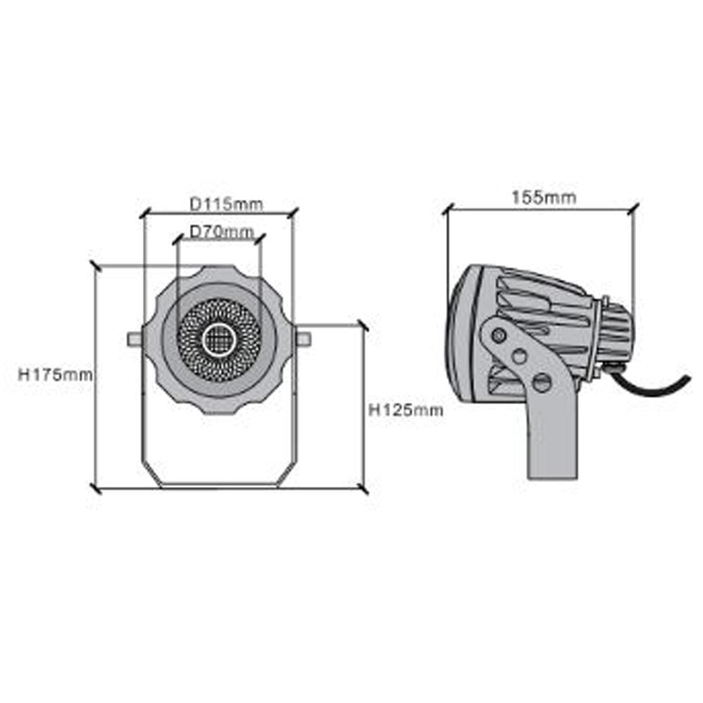 Outdoor Landscape Lighting LED 12V Low Voltage CD20 Cast Aluminum Spotlight | 20W Integrated LED 12V Low Voltage Landscape Light