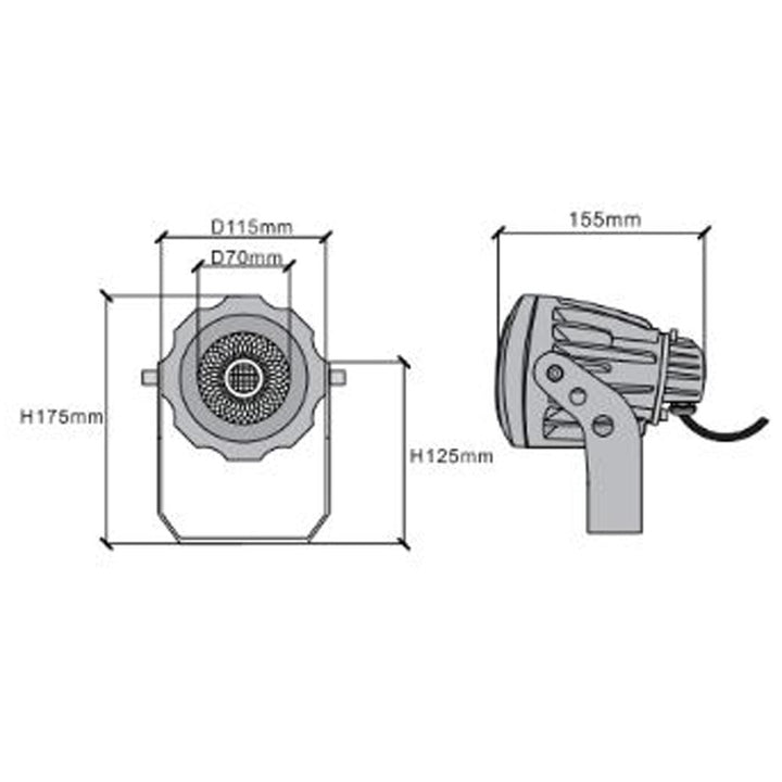 Outdoor Landscape Lighting LED 12V Low Voltage CD20 Cast Aluminum Spotlight | 20W Integrated LED 12V Low Voltage Landscape Light