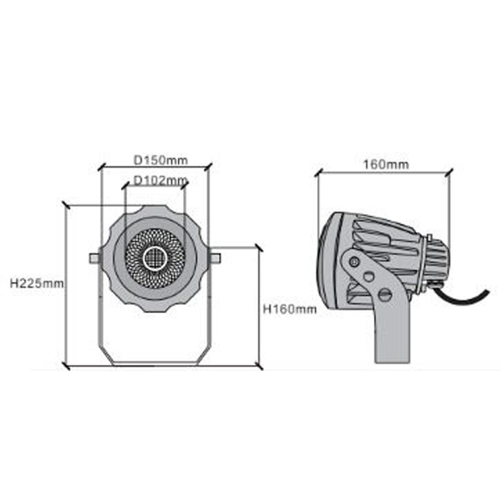 Outdoor Landscape Lighting LED 12V Low Voltage CD30 Cast Aluminum Spotlight | 30W 3000K Warm White Integrated LED AC12V Low Voltage Landscape Light