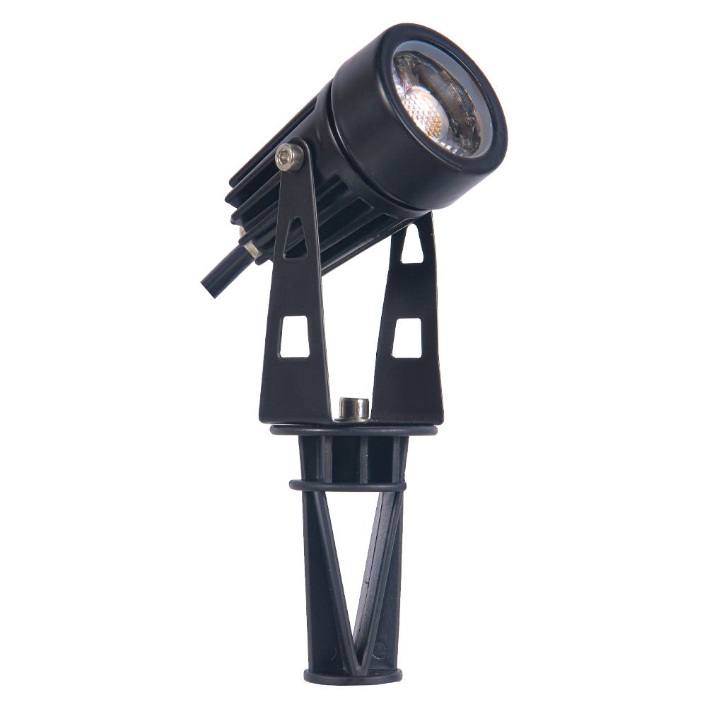 Outdoor Landscape Lighting LED 12V Low Voltage CD43 Cast Aluminum Spotlight | 5W 3000K Warm White Integrated LED 12V Low Voltage Landscape Light Black