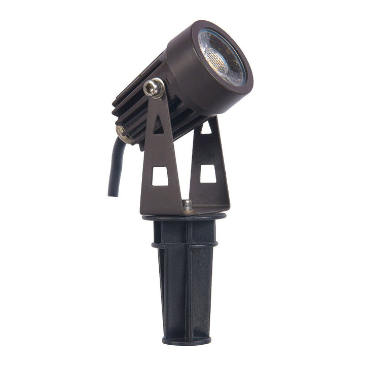 Outdoor Landscape Lighting LED 12V Low Voltage CD43 Cast Aluminum Spotlight | 5W 3000K Warm White Integrated LED 12V Low Voltage Landscape Light Brown