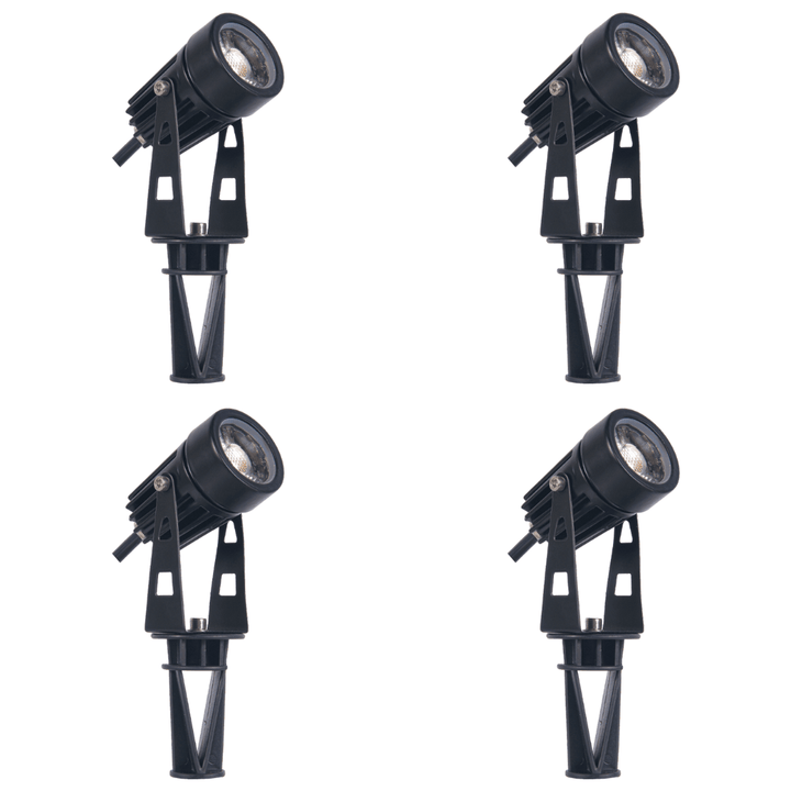 Outdoor Landscape Lighting LED 12V Low Voltage CD43 4x/8x/12x Package 5W 12V Low Voltage Waterproof LED Landscape Narrow Beam Directional Outdoor Aluminum Spotlight 4 Pack Black