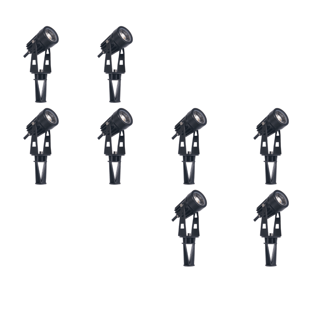 Outdoor Landscape Lighting LED 12V Low Voltage CD43 4x/8x/12x Package 5W 12V Low Voltage Waterproof LED Landscape Narrow Beam Directional Outdoor Aluminum Spotlight 8 Pack Black