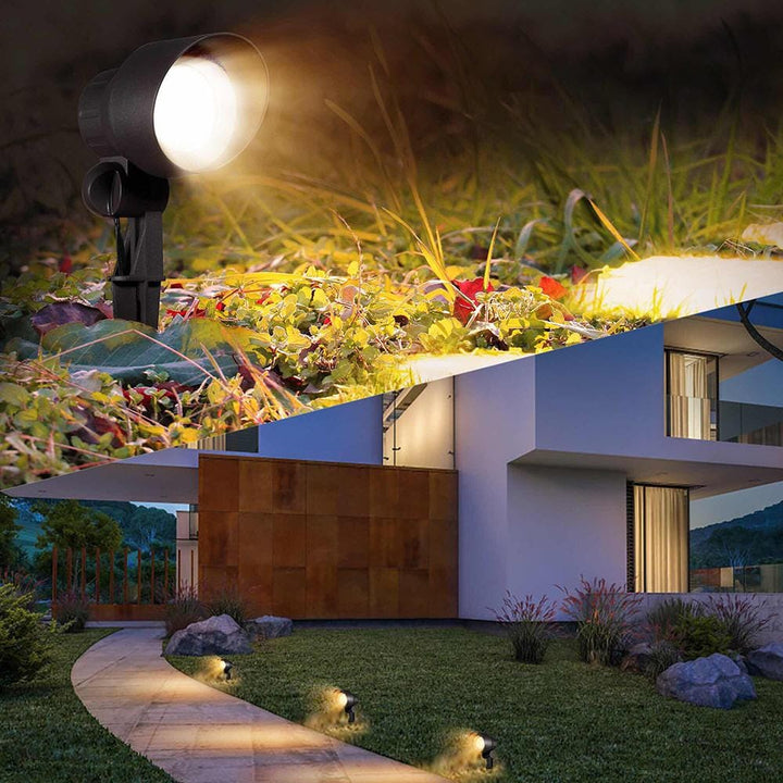 Outdoor Landscape Lighting LED 12V Low Voltage CD45 Cast Aluminum Spotlight | 5W 3000K Warm White Integrated LED 12V Low Voltage Landscape Light