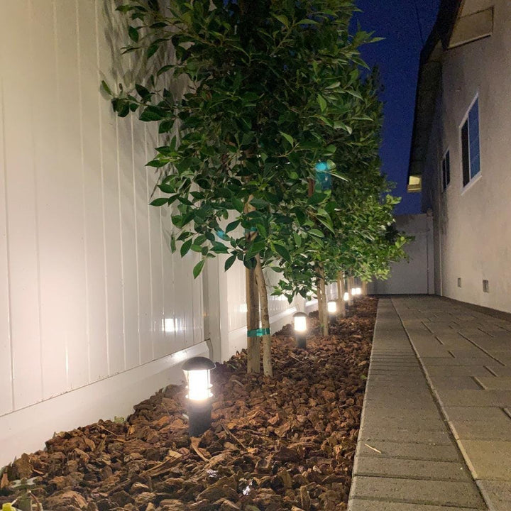 Outdoor Landscape Lighting LED 12V Low Voltage CDPA55 4x/8x/12x Package 3W 12V Low Voltage 3000K Warm White Integrated LED Garden Bollard Aluminum Path Light
