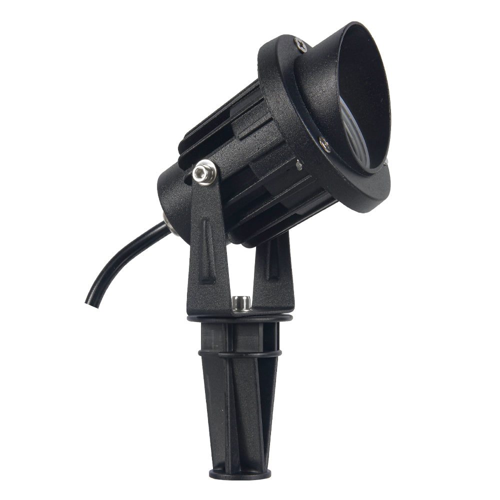 Outdoor Landscape Lighting LED 12V Low Voltage CD75 Cast Aluminum Spotlight | 7W Integrated LED 12V Low Voltage Landscape Light Black