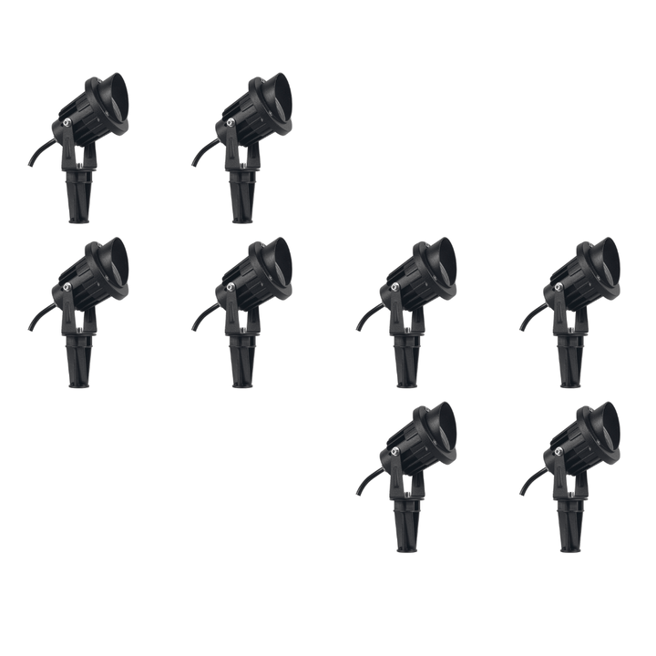 Outdoor Landscape Lighting LED 12V Low Voltage CD75 4x/8x/12x Package 7W 12V Low Voltage LED Directional Outdoor Landscape Aluminum Spotlight Narrow Beam 3000K Black 8 Pack