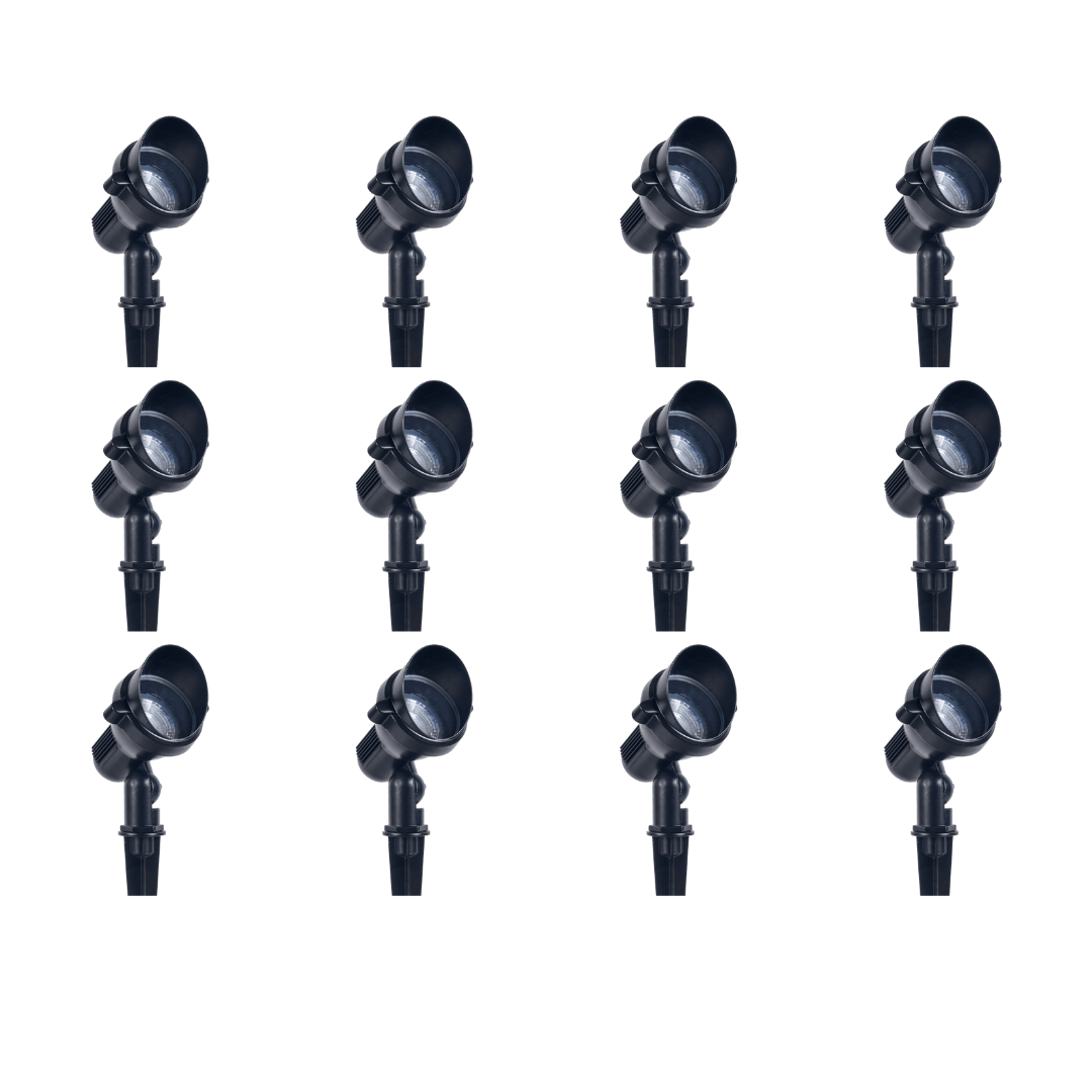 Outdoor Landscape Lighting LED 12V Low Voltage CD85 4x/8x/12x Package 10W 12V Low Voltage Garden Landscape Directional Waterproof Ground Narrow Beam Outdoor Aluminum Spotlight 12 Pack