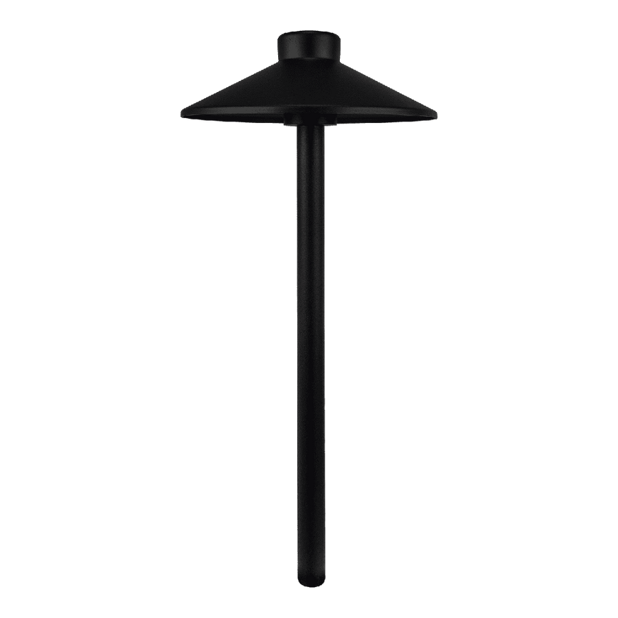 Outdoor Landscape Lighting LED 12V Low Voltage CDPA50 3W 12V Low Voltage Smooth Hat 3000K Warm White Integrated LED Low Voltage Aluminum Path Light Black