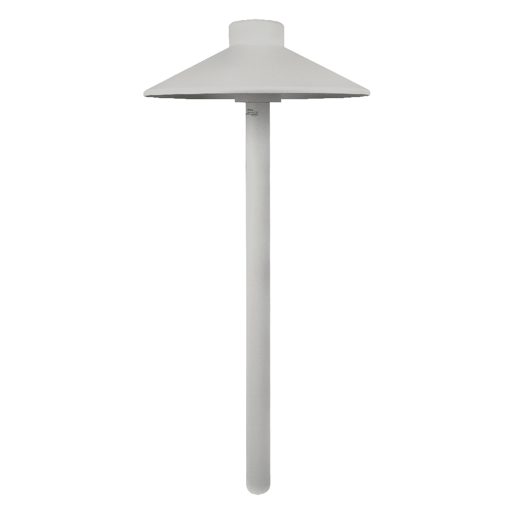 Outdoor Landscape Lighting LED 12V Low Voltage CDPA50 3W 12V Low Voltage Smooth Hat 3000K Warm White Integrated LED Low Voltage Aluminum Path Light White
