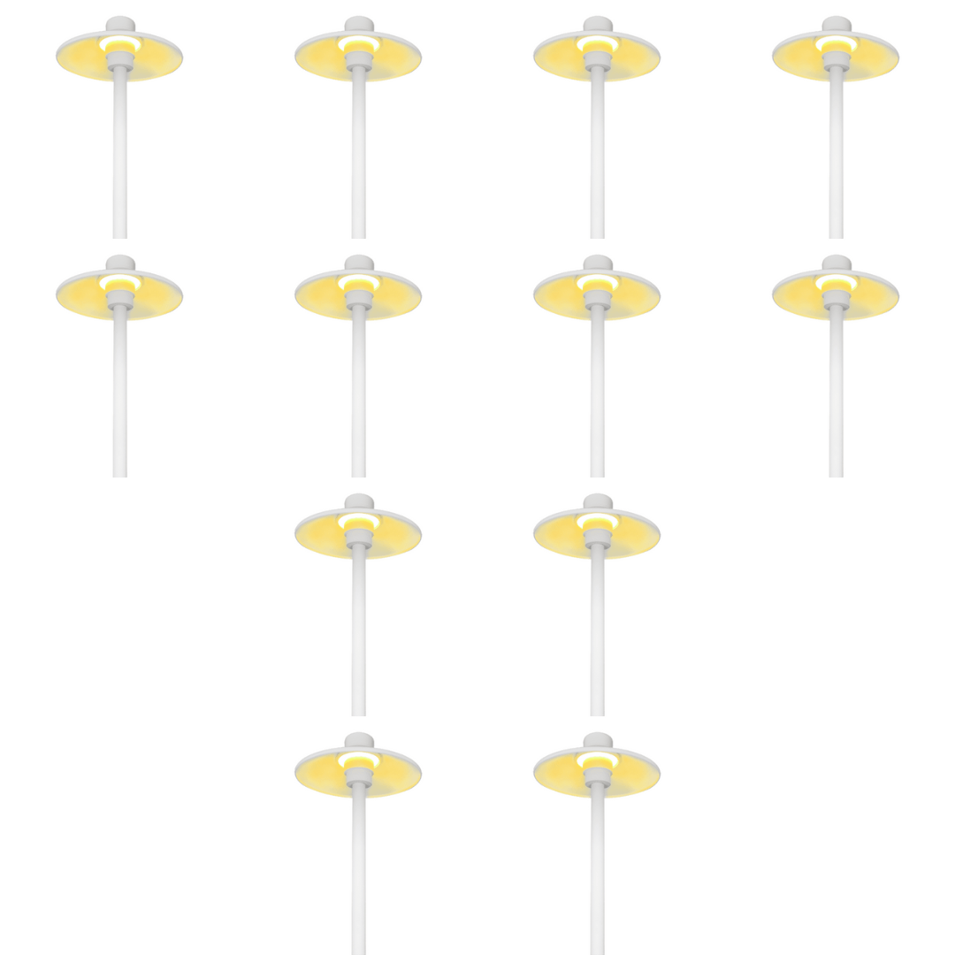 Outdoor Landscape Lighting LED 12V Low Voltage CDPA50 4x/8x/12x Package 3W 12V Low Voltage Smooth Hat Integrated 3000K Warm White Integrated LED Aluminum Path Light White 12 pack