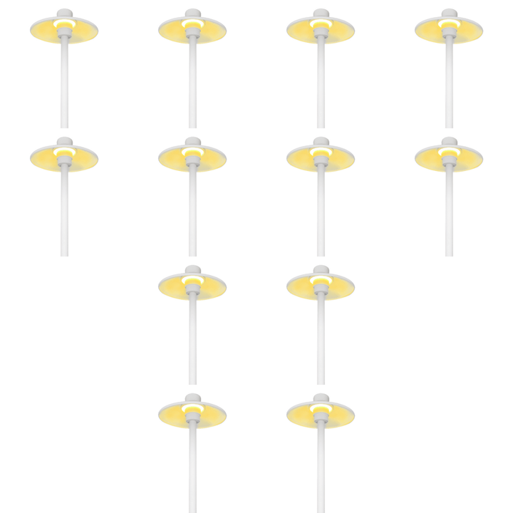 Outdoor Landscape Lighting LED 12V Low Voltage CDPA50 4x/8x/12x Package 3W 12V Low Voltage Smooth Hat Integrated 3000K Warm White Integrated LED Aluminum Path Light White 12 pack