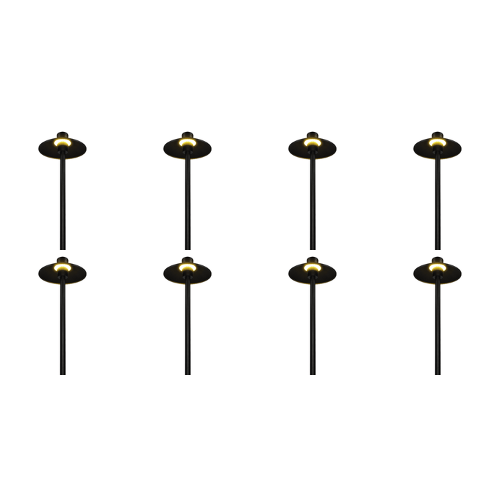 Outdoor Landscape Lighting LED 12V Low Voltage CDPA50 4x/8x/12x Package 3W 12V Low Voltage Smooth Hat Integrated 3000K Warm White Integrated LED Aluminum Path Light Black 8 Pack