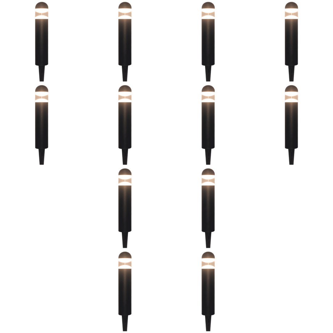 Outdoor Landscape Lighting LED 12V Low Voltage CDPA51 4x/8x/12x Package 3W 12V 3000K Warm White Integrated LED Garden Bollard 12V Low Voltage Aluminum Path Light 12 Pack