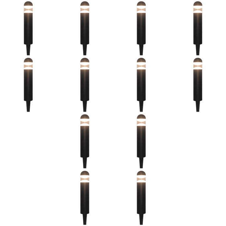 Outdoor Landscape Lighting LED 12V Low Voltage CDPA51 4x/8x/12x Package 3W 12V 3000K Warm White Integrated LED Garden Bollard 12V Low Voltage Aluminum Path Light 12 Pack