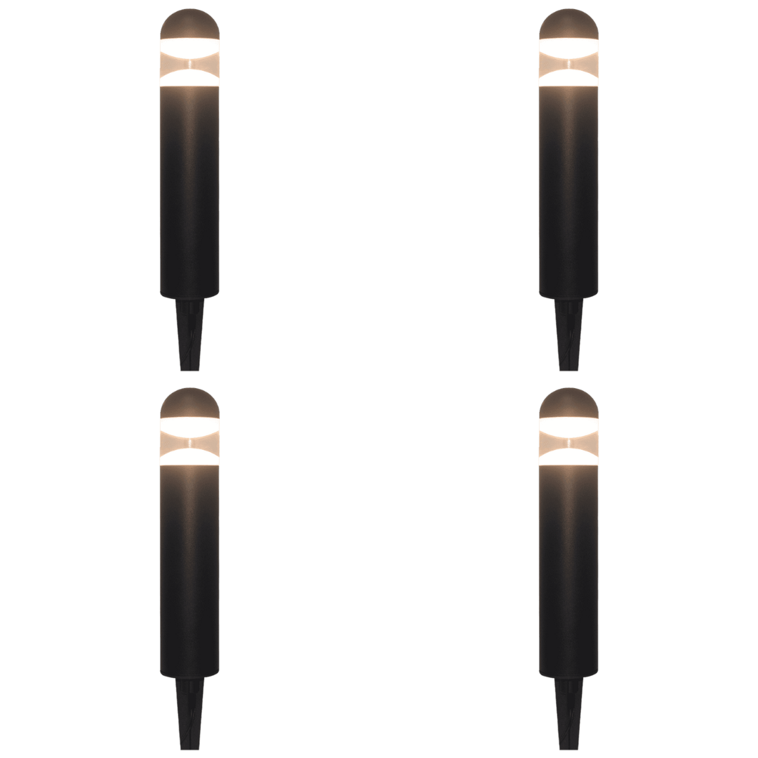 Outdoor Landscape Lighting LED 12V Low Voltage CDPA51 4x/8x/12x Package 3W 12V 3000K Warm White Integrated LED Garden Bollard 12V Low Voltage Aluminum Path Light 4 Pack