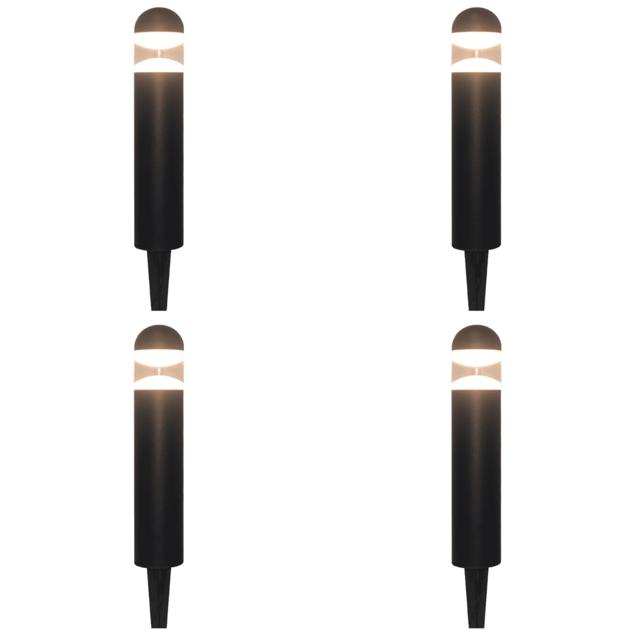 Outdoor Landscape Lighting LED 12V Low Voltage CDPA51 4x/8x/12x Package 3W 12V 3000K Warm White Integrated LED Garden Bollard 12V Low Voltage Aluminum Path Light 4 Pack