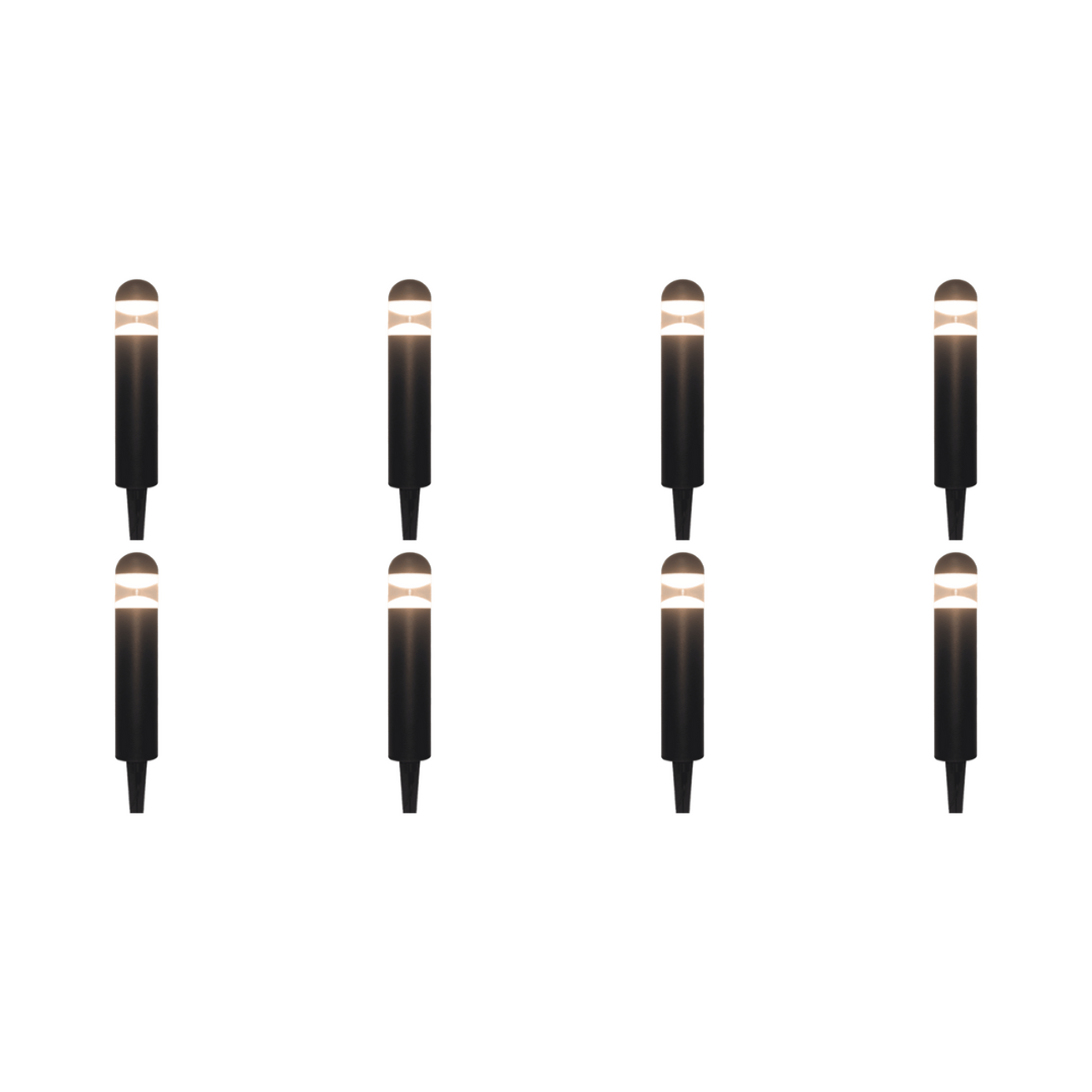 Outdoor Landscape Lighting LED 12V Low Voltage CDPA51 4x/8x/12x Package 3W 12V 3000K Warm White Integrated LED Garden Bollard 12V Low Voltage Aluminum Path Light 8 Pack