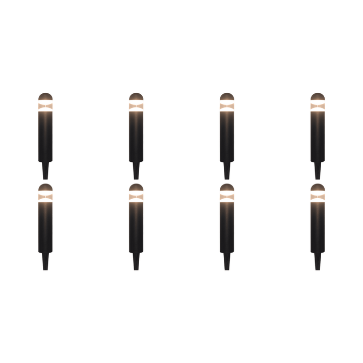 Outdoor Landscape Lighting LED 12V Low Voltage CDPA51 4x/8x/12x Package 3W 12V 3000K Warm White Integrated LED Garden Bollard 12V Low Voltage Aluminum Path Light 8 Pack