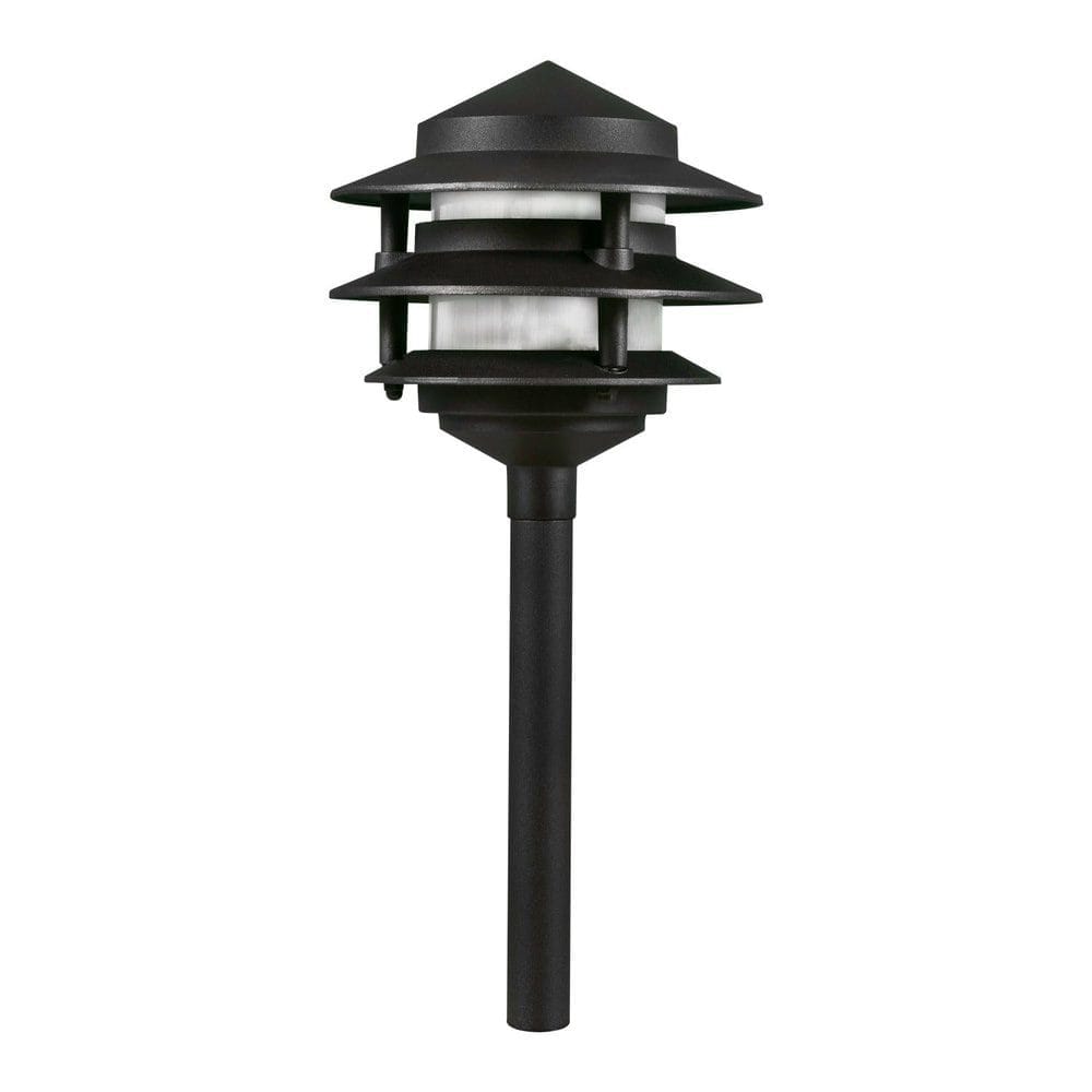Outdoor Landscape Lighting LED 12V Low Voltage CDPA52 4x/8x/12x Package 3W 12V AC/DC 3000K Warm White Integrated LED Aluminum Low Voltage Landscape Lighting 3 Tier Pagoda Path Light
