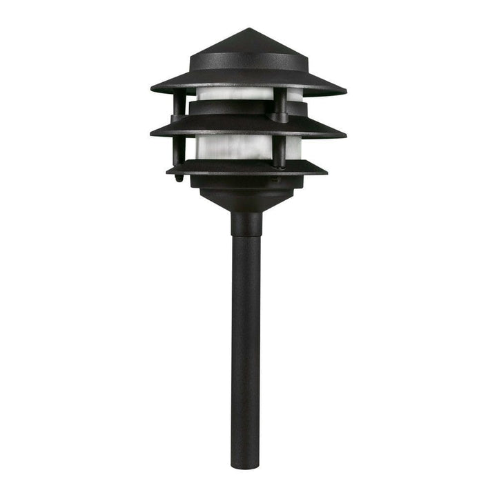 Outdoor Landscape Lighting LED 12V Low Voltage CDPA52 4x/8x/12x Package 3W 12V AC/DC 3000K Warm White Integrated LED Aluminum Low Voltage Landscape Lighting 3 Tier Pagoda Path Light