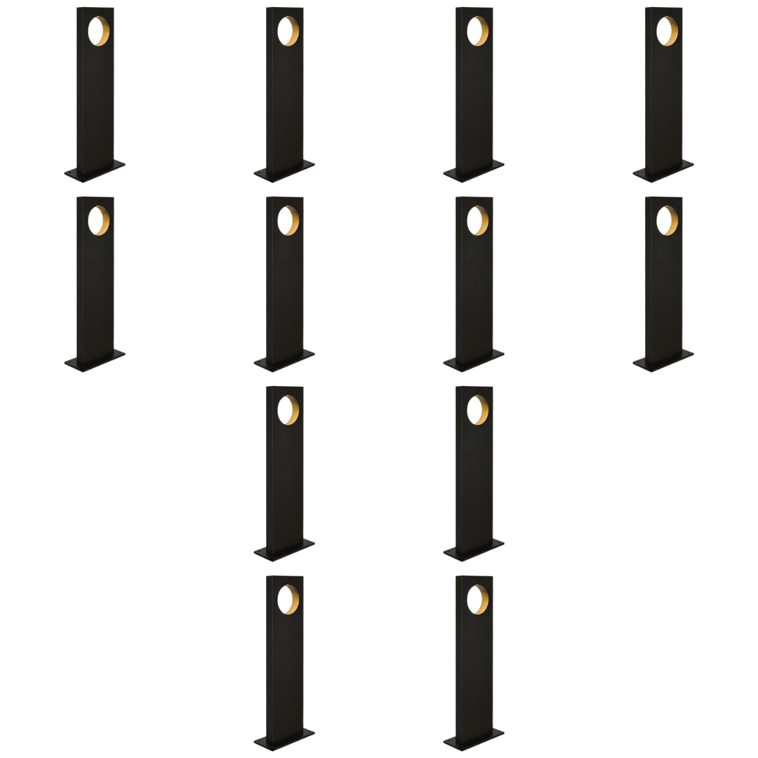 Outdoor Landscape Lighting LED 12V Low Voltage CDPA54 4x/8x/12x Package 12V Low Voltage 3W 3000K Warm White Integrated LED Modern Bollard Aluminum Light Landscape Path Light 12 Pack