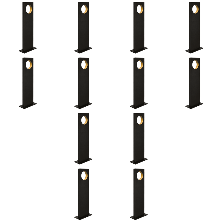 Outdoor Landscape Lighting LED 12V Low Voltage CDPA54 4x/8x/12x Package 12V Low Voltage 3W 3000K Warm White Integrated LED Modern Bollard Aluminum Light Landscape Path Light 12 Pack