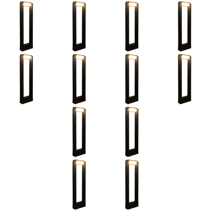 Outdoor Landscape Lighting LED 12V Low Voltage CDPA56 4x/8x/12x Package 8W 12V Low Voltage LED Rectangular Adjustable Bollard Landscape Aluminum Pathway Lighting 12 Pack