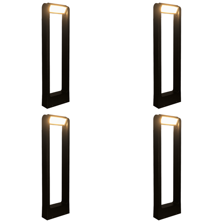 Outdoor Landscape Lighting LED 12V Low Voltage CDPA56 4x/8x/12x Package 8W 12V Low Voltage LED Rectangular Adjustable Bollard Landscape Aluminum Pathway Lighting 4 Pack